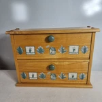 Retired Pfaltzgraff Drawer Naturewood Wooden 12 Individual Spice Cabinet. Fixed Price $40.63.