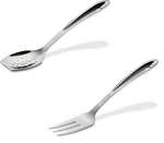 All-clad T231 Stainless Steel Cook Serving Fork W/slotted Spoon 10 Inch. Fixed Price $34.99.