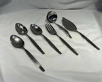 6 Oneida Community Stainless Frostfire Serving Pieces Fork Spoons Ladle Cake. Fixed Price $53.10.