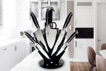 Prime Cook 8 Piece Stainless Steel Knife Block Set With Cleaver. Fixed Price $30.50.