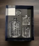 Stunning Ralph Lauren Hudson Plaid Decanter With Glasses Crystal Gift Box Set. Fixed Price $189.97.