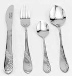 New Berghoff International Cooknco 24 Piece Sphere Flatware Set. Fixed Price $99.00.