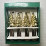 Boston Warehouse Vtg 1999 Set Of 4 Gold Tree Cheese Knife Condiment Ss Spreaders. Fixed Price $16.99.
