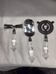 Shannon Godinger 24% Lead Crystal & Silver Plated Three Piece Bar Tool Set. Fixed Price $21.25.