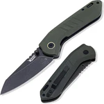 Rush Deer Pocket Knife - Folding With Button Lock, D2 Steel Blade, Green. Fixed Price $18.00.