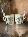 Lenox Set Of Two Porcelain 14OZ Christmas Holiday Mugs With Spoons. Fixed Price $12.00.