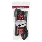 Party Essentials 12 Pack Black Plastic Serving Spoons Disposable. Fixed Price $5.49.