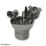 Ex Cond!crate&barrel Stainless STEEL18/10 Yamazaki/haataja 6 Pc Set W/bucket. Fixed Price $39.99.