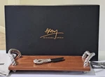 Michael Aram Rope Collection Wood Cheeseboard & Knife Set Serving 14452. Fixed Price $75.00.