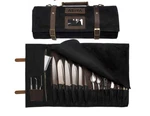 Asaya Waxed Canvas Knife Roll 15 Slots Chef Culinary Students Leather Brass. Fixed Price $46.87.