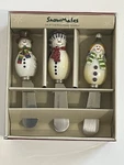 Oneida Snowmates Resin Handle Snowman Cheese Spreaders Set Of 3 Nib. Fixed Price $8.99.