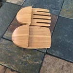 Pampered Chef Wooden Bamboo Kitchen Salad Tongs Tosser Set. Fixed Price $25.00.