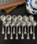 Set 12 Large Towle Old Colonial Sterling Silver Bouillon Soup Spoons American 6. Fixed Price $1497.00.