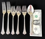 6 X Reed & Barton 1800 Stainless Steel 18/8 Fork And Spoon Flatware Lot Korea. Fixed Price $49.95.