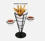 Single Cone French Fry Holder, Black Wire 11 1/3 (l) X 5. Fixed Price $50.00.