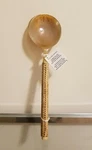 Williams Sonoma Horn Salad Servers With Rattan Handles 13.5" New. Fixed Price $39.95.
