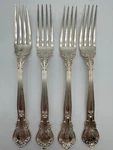 Gorham Chantilly Sterling Silver Forks (X4), 7" Pat. 1895. Fixed Price $420.00.