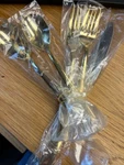 Mikasa Delano Gold Plated Piece Flatware Set # 5203237. Fixed Price $39.99.