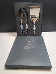 Va Bene Three Piece Murano Glass Handled Stainless Steel Cheese Knife Set New. Fixed Price $34.99.