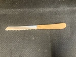 Deglon Stainless Steel Serrated 4.5" Knife, Wood Handle, France. Fixed Price $19.99.