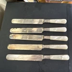 Set Of 5 American Cutlery Co. Mother Pearl Handle Fruit/butter Knives - Rough. Fixed Price $10.00.