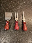 Coltellerie Berti SCARPERIA3 Piece Cheese Knife Set With Wood Handle. Fixed Price $18.00.