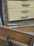 Antique Sterling Silver Handle Carving Knife & Sharpener Set. Fixed Price $99.00.