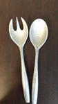 Dansk Jhq Silver Metal Salad Server Fork And Spoon Set Matte Finish Reusable. Fixed Price $47.50.