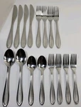 Cambridge Stainless Flatware +-21 Classic Lined 16 Pieces Knives Forks Spoons. Fixed Price $32.00.