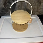 Dolly Parton 2 Tier Server Serving Tray New W/ Tag White Metal & Wood. Fixed Price $21.99.
