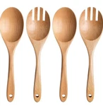 4PC Wooden Salad Tongs, 10.7IN Servers Spoon And Fork Set .... Fixed Price $15.99.