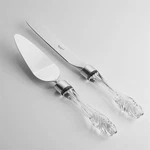 Waterford Wedding Cake Knife Server Set Crystal Handles Serrated. Fixed Price $285.00.