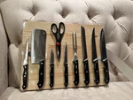 New! Gibson 10 Piece Kitchen Knife Cutlery Set W/ Huge 17" X 13.5" Cutting Board. Fixed Price $29.99.