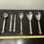 Pottery Barn Lot Of 6 Beaded Servers/utensils Silver Color - Some Wear. Fixed Price $15.00.