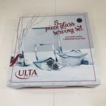 Ulta Beauty 5-PIECE Glass Serving Set 4 Plates 1 Platter Unused W/ Box. Fixed Price $9.74.