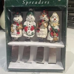 Boston Warehouse Christmas Spreaders Cheese Knives Set Of 4 Snowman 1999. Fixed Price $10.00.
