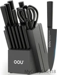 Oou 15 Piece Knife Block Set With Built-in Sharpener. Fixed Price $81.39.