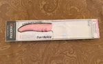 Kyocera Santoku Knife 5 1/2" Ceramic Blade Pink Straight FK-140SE. Fixed Price $42.00.