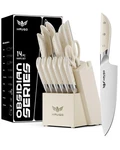 Haugo Kitchen Knife Set With Block: 14-PIECE German Stainless Steel Full Tang.... Fixed Price $81.44.