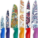 Astercook Paisley Pattern Knife Set With Cover, Dishwasher Safe Colorful Kniv.... Fixed Price $111.24.