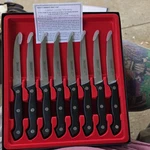 Maxam CTMX8 8-PIECE Stainless Steel Serrated Steak Knives 5IN Black Handle. Fixed Price $59.99.