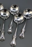Old Colonial By Towle Sterling Silver Set Of 4 Cream Soup Spoons 6". Fixed Price $629.00.