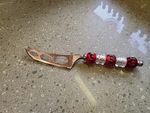 Pampered Chef Cheese Knife Cranberry Glass Beaded Stainless Steel, Discontinued. Fixed Price $12.00.