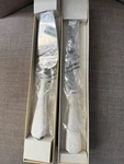 12" Lenox 'opal Innocence' Wedding Cake Knife And Server Stainless Steel Blade. Fixed Price $40.00.