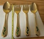 Retroneu Hollyday Gold Electroplate Silverware 4 Serving Pcs Spoons Forks. Fixed Price $9.99.