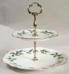 Mikasa Ribbon Holly Two-tiered Tidbit Server Tray Berries Gold Holiday Christmas. Fixed Price $59.94.