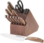 Chicago Cutlery Triple Rivet 13-PIECE Knife Block Set Walnut Built In Sharpener. Fixed Price $154.94.
