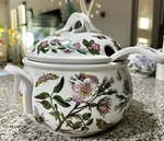 Portmeirion Botanic Garden Soup Tureen W/ Ladle Dog Rose" 14 Cup Qts. England. Fixed Price $138.95.