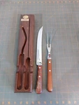 Case Xx Carving 283 Stainless Knife & 239 Fork Set W/ Wood Block. Fixed Price $56.25.