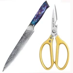 2X Turwho 8IN Slicing Knife Japan VG10 Damascus Steel Kitchen Chef Shears. Fixed Price $69.99.